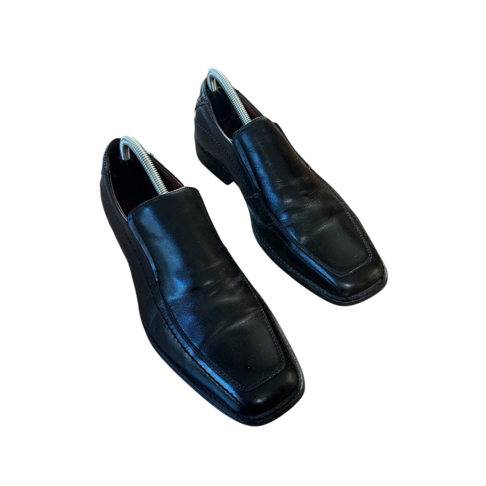 Men’s Johnston & Murphy Size 8.5 Black Square Toe Leather Loafers